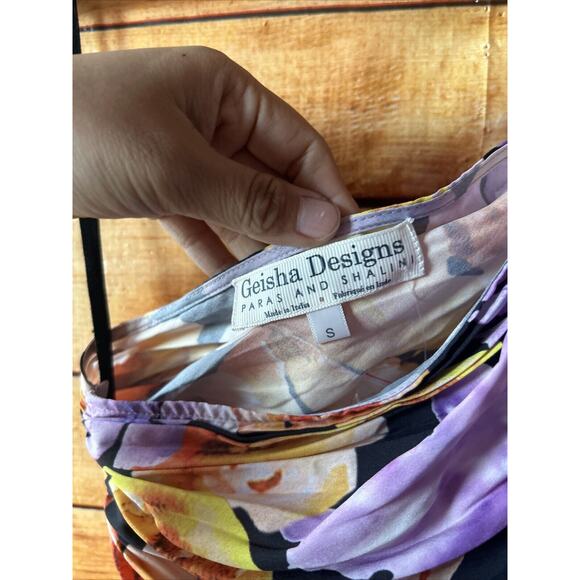 Anthropologie Ellen asymmetrical dress Geisha Design floral Size S - Picture 8 of 11